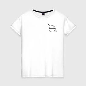 Женская футболка хлопок с принтом Это рис в Курске, 100% хлопок | прямой крой, круглый вырез горловины, длина до линии бедер, слегка спущенное плечо | еда | китай | корея | полачки | посуда | рис | эстетика | япония