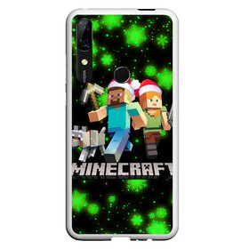 Чехол для Honor P Smart Z с принтом НОВОГОДНИЙ MINECRAFT ГЕРОИ ИГРЫ в Курске, Силикон | Область печати: задняя сторона чехла, без боковых панелей | Тематика изображения на принте: 2022 | block | creeper | cube | minecraft | piggy | pixel | tnt | блок | гаст | геометрия | дед мороз | крафт | крипер | кубики | майнкрафт | новогодний minecraft | новогодний майнкрафт | новый год | пиксели | санта клаус | свинья | тнт