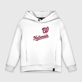 Детское худи Oversize хлопок с принтом Washington Nationals   baseball team в Курске, френч-терри — 70% хлопок, 30% полиэстер. Мягкий теплый начес внутри —100% хлопок | боковые карманы, эластичные манжеты и нижняя кромка, капюшон на магнитной кнопке | Тематика изображения на принте: baseball | sport | team | usa | washington | бейсбол | вашингтон | спорт | сша