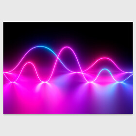 Поздравительная открытка с принтом Лучи света pink theme в Курске, 100% бумага | плотность бумаги 280 г/м2, матовая, на обратной стороне линовка и место для марки
 | Тематика изображения на принте: абстрактные | волна | волна света | излучение | киберпанк | лучи | лучи света | неон | неоновые принты | рисунок | свет