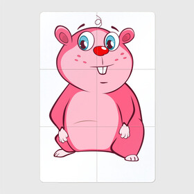 Магнитный плакат 2Х3 с принтом Веселый бобр pink edition в Курске, Полимерный материал с магнитным слоем | 6 деталей размером 9*9 см | Тематика изображения на принте: бобр | девушкам | детям | для девушек | для детей | животные | лес | милые звери | природа
