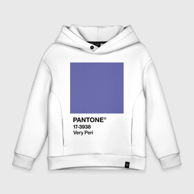 Детское худи Oversize хлопок с принтом Цвет Pantone 2022 года - Very Peri в Курске, френч-терри — 70% хлопок, 30% полиэстер. Мягкий теплый начес внутри —100% хлопок | боковые карманы, эластичные манжеты и нижняя кромка, капюшон на магнитной кнопке | Тематика изображения на принте: pantone | very peri | violet | графический дизайн | дизайн | дизайнерский мем | дизигн | дизигнер | мем | пантон | сиреневый | фиолетовый | цвет 2022 года | цвет года | цвет пантон