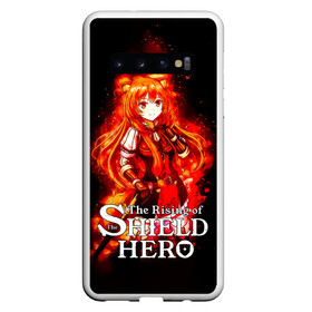 Чехол для Samsung Galaxy S10 с принтом Рафталия в огне - The Rising of the Shield Hero в Курске, Силикон | Область печати: задняя сторона чехла, без боковых панелей | anime | light novel | manga | rafutaria | the rising of the shield hero | аниме | восхождение героя щита | енотовидная собака | императрица кутенро | клановый герой | клановый герой катаны | манга | повелительница | рабыня