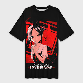 Платье-футболка 3D с принтом Кагуя Синомия  Госпожа Кагуя: В любви как на войне в Курске,  |  | doujin ban | kaguya sama wa kokurasetai | kaguyasama love is war | shinomiya kaguya | аниме | в любви как на войне | госпожа кагуя | кагуя сама ва кокурасэтай | кагуя синомия | королева мускулов | манга | ранобэ | тётя