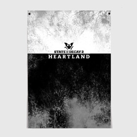 Постер с принтом State of Decay Heartland Logo в Курске, 100% бумага
 | бумага, плотность 150 мг. Матовая, но за счет высокого коэффициента гладкости имеет небольшой блеск и дает на свету блики, но в отличии от глянцевой бумаги не покрыта лаком | Тематика изображения на принте: heartland | logo | state of decay | survival horror | undead labs | загнивающий штат | зомби апокалипсис | лого | логотип | стадия разложения | стейт оф декай | эмблема