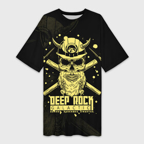 Платье-футболка 3D с принтом Deep Rock Galactic Danger Darkness Dwarves в Курске,  |  | deep rock galactic | miner | the driller | the engineer | the gunner | the scout | бурильщик | дворф | игры | инженер | разведчик | стрелок | шахтёр