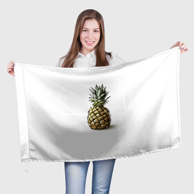 Флаг 3D с принтом Pineapple watercolor в Курске, 100% полиэстер | плотность ткани — 95 г/м2, размер — 67 х 109 см. Принт наносится с одной стороны | pineapple | ананас | графика | еда | рисунок | фрукт
