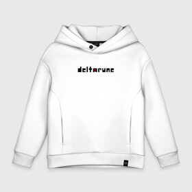 Детское худи Oversize хлопок с принтом Deltarune Logo. в Курске, френч-терри — 70% хлопок, 30% полиэстер. Мягкий теплый начес внутри —100% хлопок | боковые карманы, эластичные манжеты и нижняя кромка, капюшон на магнитной кнопке | Тематика изображения на принте: deltarune | deltarune 2 | game | undertale символ | дельта | дельтарун | дельтарун 2 | знак руин андертейл | значок дельтарун пиксель | игра | руна