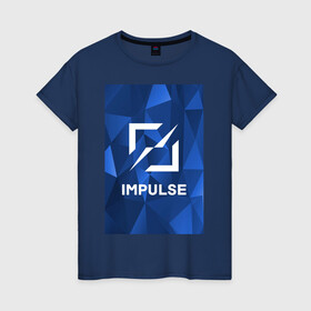 Женская футболка хлопок с принтом Cobalt Impulse в Курске, 100% хлопок | прямой крой, круглый вырез горловины, длина до линии бедер, слегка спущенное плечо | esport | impulse | импульс | киберспорт | лгу | сккимпульс | студенты