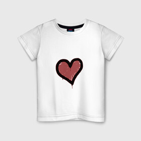 Детская футболка хлопок с принтом Граффити Сердце в Курске, 100% хлопок | круглый вырез горловины, полуприлегающий силуэт, длина до линии бедер | Тематика изображения на принте: cs go | graffiti | граффити | граффити сердце | кс го