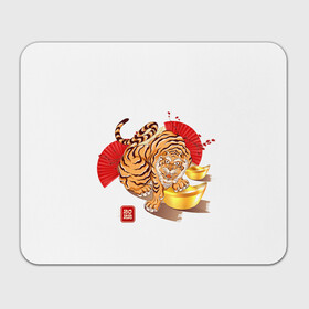 Прямоугольный коврик для мышки с принтом Золотой тигр 2022 Tigr в Курске, натуральный каучук | размер 230 х 185 мм; запечатка лицевой стороны | 2022 | new year | tiger | water tiger | водяной тигр | символ года