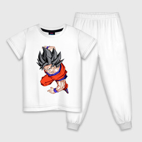 Детская пижама хлопок с принтом Son Goku (Dragon Ball Z) в Курске, 100% хлопок |  брюки и футболка прямого кроя, без карманов, на брюках мягкая резинка на поясе и по низу штанин
 | Тематика изображения на принте: anime | dragonball | goku | аниме | анимэ | гоку | драконий | жемчуг | манга