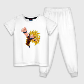 Детская пижама хлопок с принтом Dragon Ball Z Драконий жемчуг Z в Курске, 100% хлопок |  брюки и футболка прямого кроя, без карманов, на брюках мягкая резинка на поясе и по низу штанин
 | Тематика изображения на принте: anime | dragonball | goku | аниме | анимэ | гоку | драконий | жемчуг | манга
