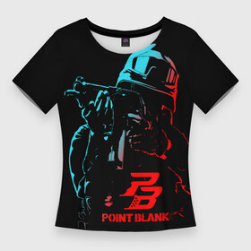 Женская футболка 3D Slim с принтом Point Blank (Project Blackout) в Курске,  |  | ctforce | free rebels | point blank | project blackout | динозавр | игры | миротворец | повстанец