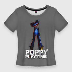 Женская футболка 3D Slim с принтом HUGGY WUGGY POPPY PLAYTIME в Курске,  |  | poppy playtime | игра | монстр | плэйтайм | попи плей тайм | попи плэй тайм | попиплейтам | попиплэйтайм | поппи плейтайм | поппиплэйтайм | хагги вагги | хаги ваги | хоррор