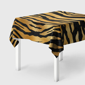 Скатерть 3D с принтом Текстура шкуры тигра в Курске, 100% полиэстер (ткань не мнется и не растягивается) | Размер: 150*150 см | 2022 | год тигра | новый год | новый год 2022 | символ года | тигр | тигренок | тигрица | тигры