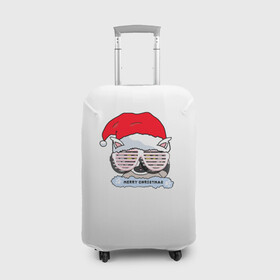 Чехол для чемодана 3D с принтом Новогодний Диско Енотик в Курске, 86% полиэфир, 14% спандекс | двустороннее нанесение принта, прорези для ручек и колес | енот | енотики | новогоднийенот | подарокенот | рождество