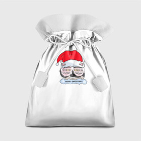 Подарочный 3D мешок с принтом Новогодний Диско Енотик в Курске, 100% полиэстер | Размер: 29*39 см | енот | енотики | новогоднийенот | подарокенот | рождество