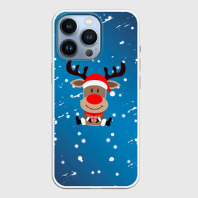 Чехол для iPhone 13 Pro с принтом Олень с подарком зимний в Курске,  |  | 2022 | happy new year | merry christmas | год тигра | зима близко | нг | новогодний | новогодняя символика | новый год | новый год 2022 | олень | рождество | символ 2022 года | снег | снежинки