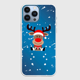 Чехол для iPhone 13 Pro Max с принтом Олень с подарком зимний в Курске,  |  | 2022 | happy new year | merry christmas | год тигра | зима близко | нг | новогодний | новогодняя символика | новый год | новый год 2022 | олень | рождество | символ 2022 года | снег | снежинки