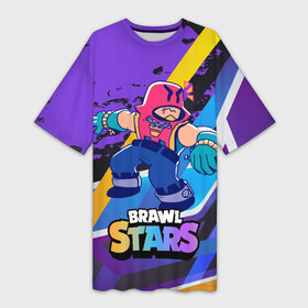 Платье-футболка 3D с принтом Brawl Stars Grom в Курске,  |  | brawl | brawl stars | brawlstars | grom | бравлстарс | гром