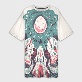 Платье-футболка 3D с принтом SnakeArt в Курске,  |  | art | lux oac | occult artists | snake | минималистическая змея | мультяшный стиль