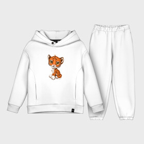 Детский костюм хлопок Oversize с принтом Рыжий друг в Курске,  |  | animal | beast | cub | horoscope | orange | pet | red | russet | striped | tiger | гороскоп | животное | зверь | оранжевый | питомец | полосатый | рыжий | тигр