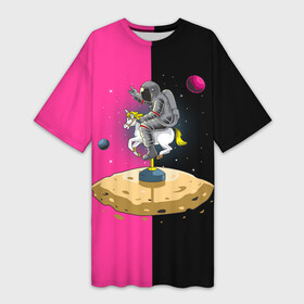 Платье-футболка 3D с принтом Астронавт на аттракционе  Astronaut on the rides в Курске,  |  | star | unicorn | астронавт | астрономия | галактика | единорог | звезды | земля | карусель | качели | космонавт | космос | луна | марс | планета | скафандр