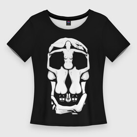 Женская футболка 3D Slim с принтом Voluptas Mors  Salvador Dali в Курске,  |  | Тематика изображения на принте: dali | mors | salvador | skull | voluptas | дали | испания | испанский | картина | сальвадор | художник | череп