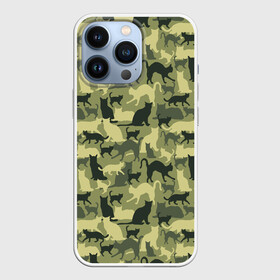 Чехол для iPhone 13 Pro с принтом Камуфляж из Кошек в Курске,  |  | camouflage | cat | kitty | military camouflage | pussy | барсик | военный камуфляж | год кота | год кошки | животное | зверь | камуфляж | киска | кот | котофей | котяра | кошечка | кошка | маскировка | милитари | мурзик