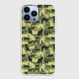 Чехол для iPhone 13 Pro Max с принтом Камуфляж из Кошек в Курске,  |  | camouflage | cat | kitty | military camouflage | pussy | барсик | военный камуфляж | год кота | год кошки | животное | зверь | камуфляж | киска | кот | котофей | котяра | кошечка | кошка | маскировка | милитари | мурзик