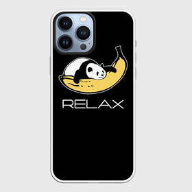 Чехол для iPhone 13 Pro Max с принтом Relax: панда на банане. в Курске,  |  | banana | bear | hugged | lies | panda | relax | банан | лежит | медведь | обнял | панда