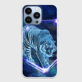 Чехол для iPhone 13 Pro с принтом Тигр идет по млечному пути в Курске,  |  | млченый путь | неоновый тигр | символ года | синий тигр | хищник