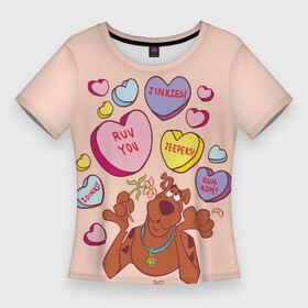 Женская футболка 3D Slim с принтом Scooby Doo  Valentine в Курске,  |  | 14 февраля | scooby | scooby doo | statwb | valentine | valentines | валентин | влюблён | влюблённые | день валентина | день влюблённых | любвоная | любовь | мульт | мультики | мультфильм | св валентин | скуби | скуби ду