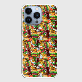 Чехол для iPhone 13 Pro с принтом Быстрое Питание и Напитки в Курске,  |  | burger | cheeseburger | fast food | hamburger | hot dog | pizza | блюдо | бургер | быстрое питание | гамбургер | еда | жратва | завтрак | картошка фри | кола | корм | кушанье | макдоналдс | обед | перекус | пицца | пища | повар