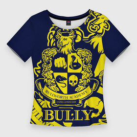 Женская футболка 3D Slim с принтом Bully, Bullworth Academy в Курске,  |  | bullworth academy | bully | canis canem edit | академия буллворта | булворт | булли | игры