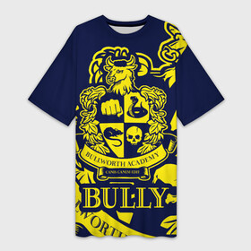 Платье-футболка 3D с принтом Bully, Bullworth Academy в Курске,  |  | bullworth academy | bully | canis canem edit | академия буллворта | булворт | булли | игры