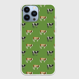 Чехол для iPhone 13 Pro Max с принтом Живописные коровы на лугу паттерн в Курске,  |  | домашний скот | живописные | животные | корова | коровки | коровы | крупные животные | на лугу | паттерн