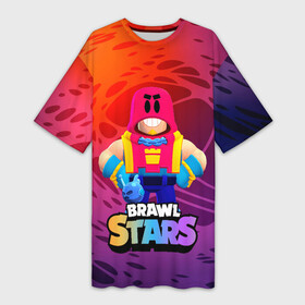Платье-футболка 3D с принтом GROM ИЗ ИГРЫ BRAWL STARS в Курске,  |  | brawl | brawl stars | brawlstars | grom | бравлстарс | гром