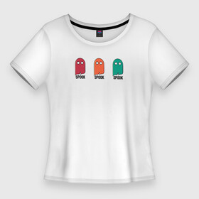 Женская футболка 3D Slim с принтом Ghost Spook в Курске,  |  | creepyspook | ghost | halloween | spook | spooky