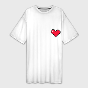 Платье-футболка 3D с принтом Сердце из minecraft в Курске,  |  | 8 марта | heart | minecraft | сердечко | сердце