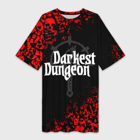 Платье-футболка 3D с принтом DARKEST DUNGEON DEATH SKULL PATTERN в Курске,  |  | abomination | antiquarian | arbalest | bounty hunter | colour of madness | crimson court | crusader | darkest dungeon | game | grave robber | hellion | highwaym | logo | roguelike | shieldbreaker | the shieldbreaker | игра | лого | лог