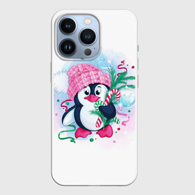 Чехол для iPhone 13 Pro с принтом мистер пиня в Курске,  |  | 2022 | зима | новый год | пингвин | снег
