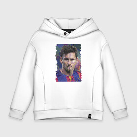 Детское худи Oversize хлопок с принтом Lionel Messi   striker, Barcelona в Курске, френч-терри — 70% хлопок, 30% полиэстер. Мягкий теплый начес внутри —100% хлопок | боковые карманы, эластичные манжеты и нижняя кромка, капюшон на магнитной кнопке | argentina | barcelona | celebrity | football | forward | lionel messi | spain | star | striker | аргентина | звезда | знаменитость | испания | лионель месси | нападающий | форвард | футбол