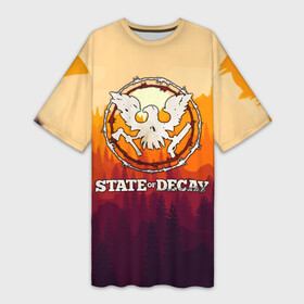 Платье-футболка 3D с принтом State of Decay  Логотип в Курске,  |  | state of decay | загнивающий штат | зомби апокалипсис | состояние распада | стейт оф дикей