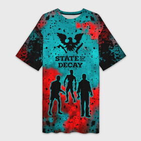 Платье-футболка 3D с принтом State of Decay  Zombie apocalypse в Курске,  |  | state of decay | zombie apocalypse | загнивающий штат | зомби апокалипсис | состояние распада | стейт оф дикей