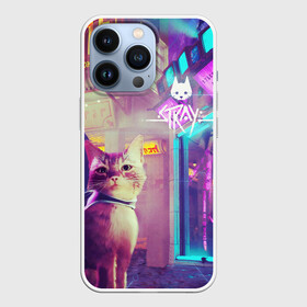 Чехол для iPhone 13 Pro с принтом Stray | Кот | в Курске,  |  | bluetwelve studio | stray gameplay | stray кот | б12 | бродячий кот | игры про кошек | роботы | стрей игра про кота