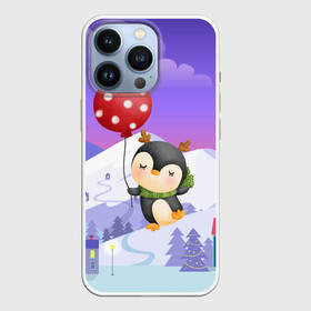 Чехол для iPhone 13 Pro с принтом Новогодний пингвин с шариком в Курске,  |  | зима | новогодний | новый год | пингвин | рождество | шарик