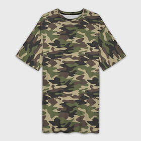 Платье-футболка 3D с принтом Лесной Камуфляж (Camouflage) в Курске,  |  | camouflage | military | армия | боец | ввс | вдв | вмф | военный камуфляж | воин | война | гру | десантник | дшб | камуфляж | кгб | маскировка | масхалат | мвд | милитари | мчс | омон | охота | патриот | пво