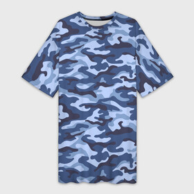 Платье-футболка 3D с принтом Синий Камуфляж (Camouflage) в Курске,  |  | camouflage | армия | боец | ввс | вдв | вмф | военный камуфляж | воин | война | гру | десантник | дшб | камуфляж | кгб | маскировка | масхалат | мвд | милитари | мчс | омон | охота | охрана | патриот | пво